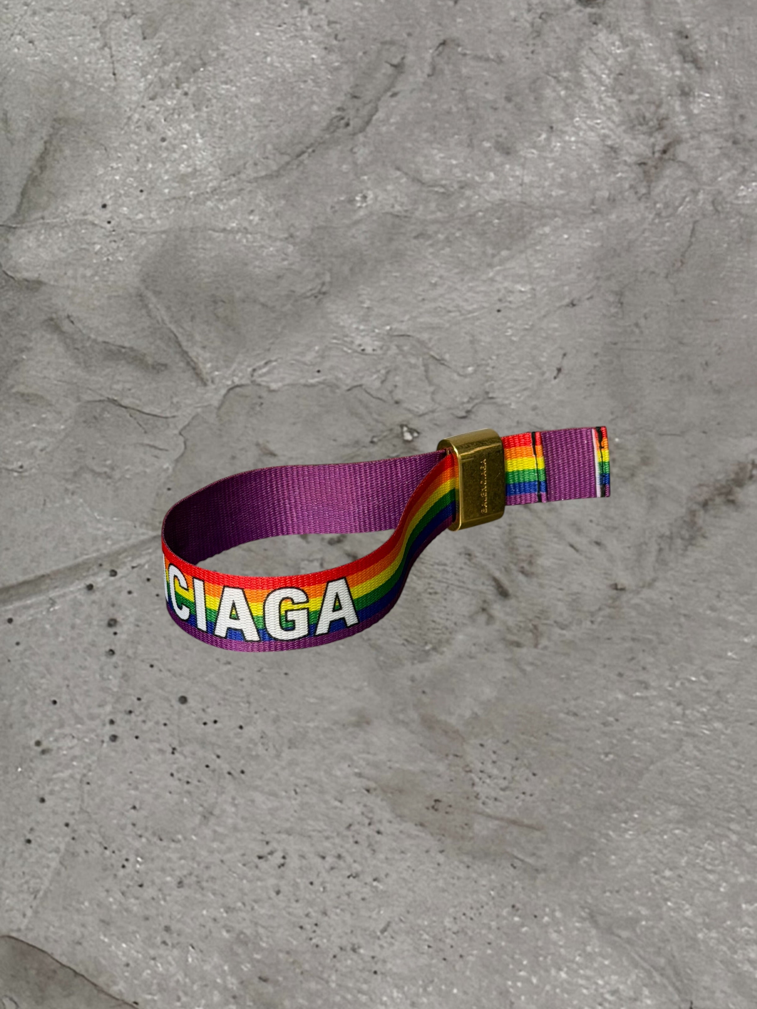BALENCIAGA PARTY CANVAS LOGO BRACELET