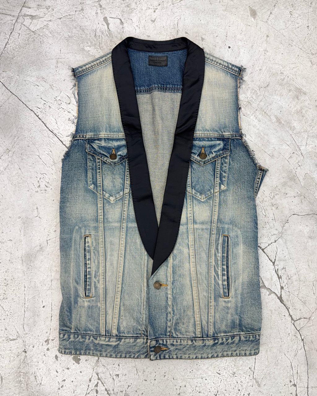 SAINT LAURENT SS16 SMOKING DENIM VEST