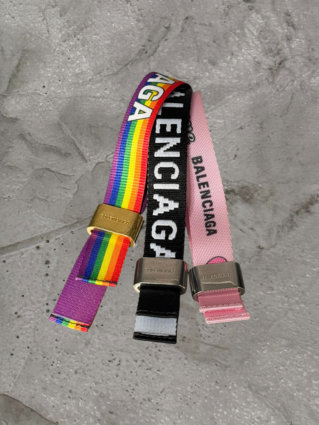 BALENCIAGA PARTY CANVAS LOGO BRACELET