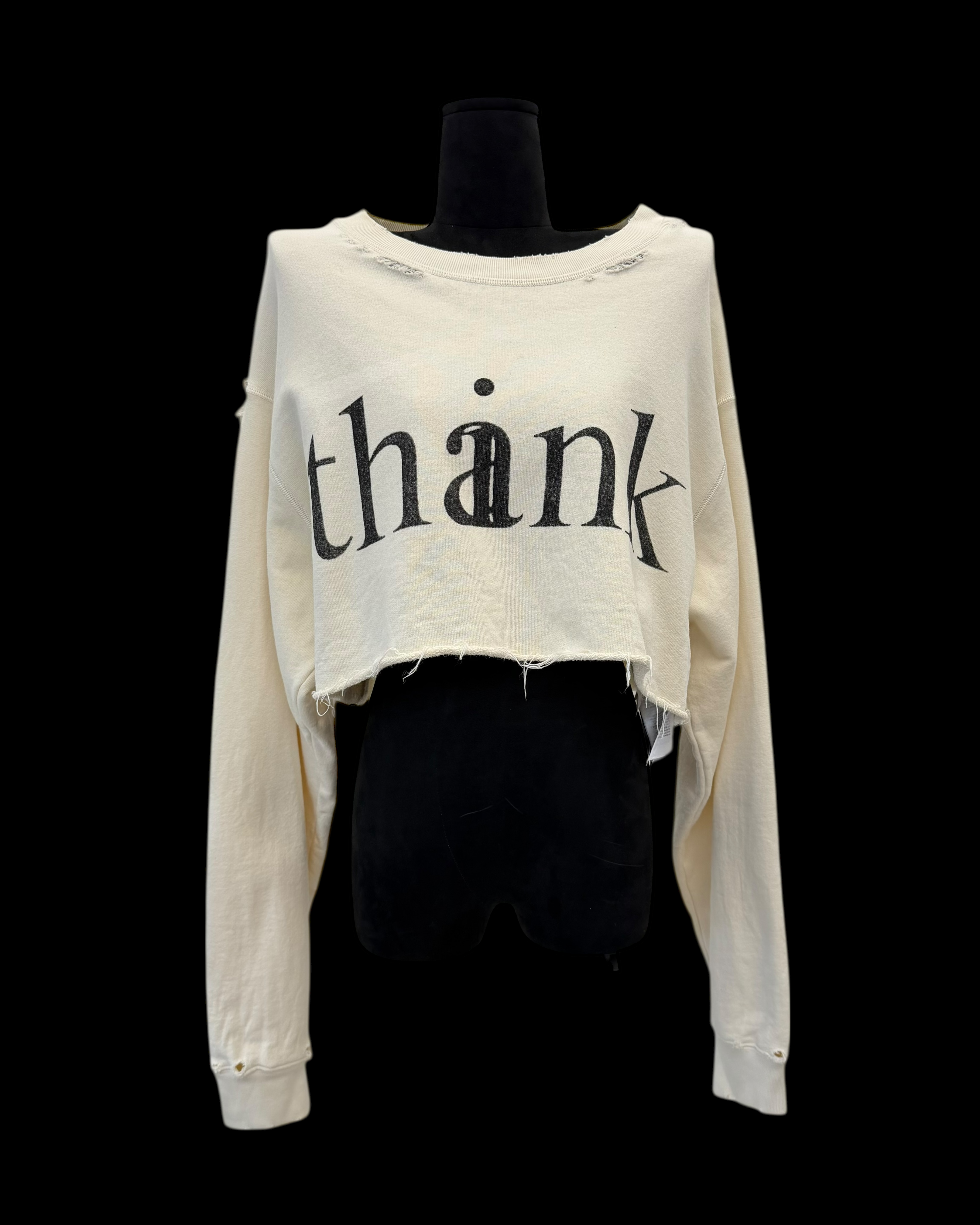 GUCCI FW20 THINK/THANK CROPPED SWEATSHIRT