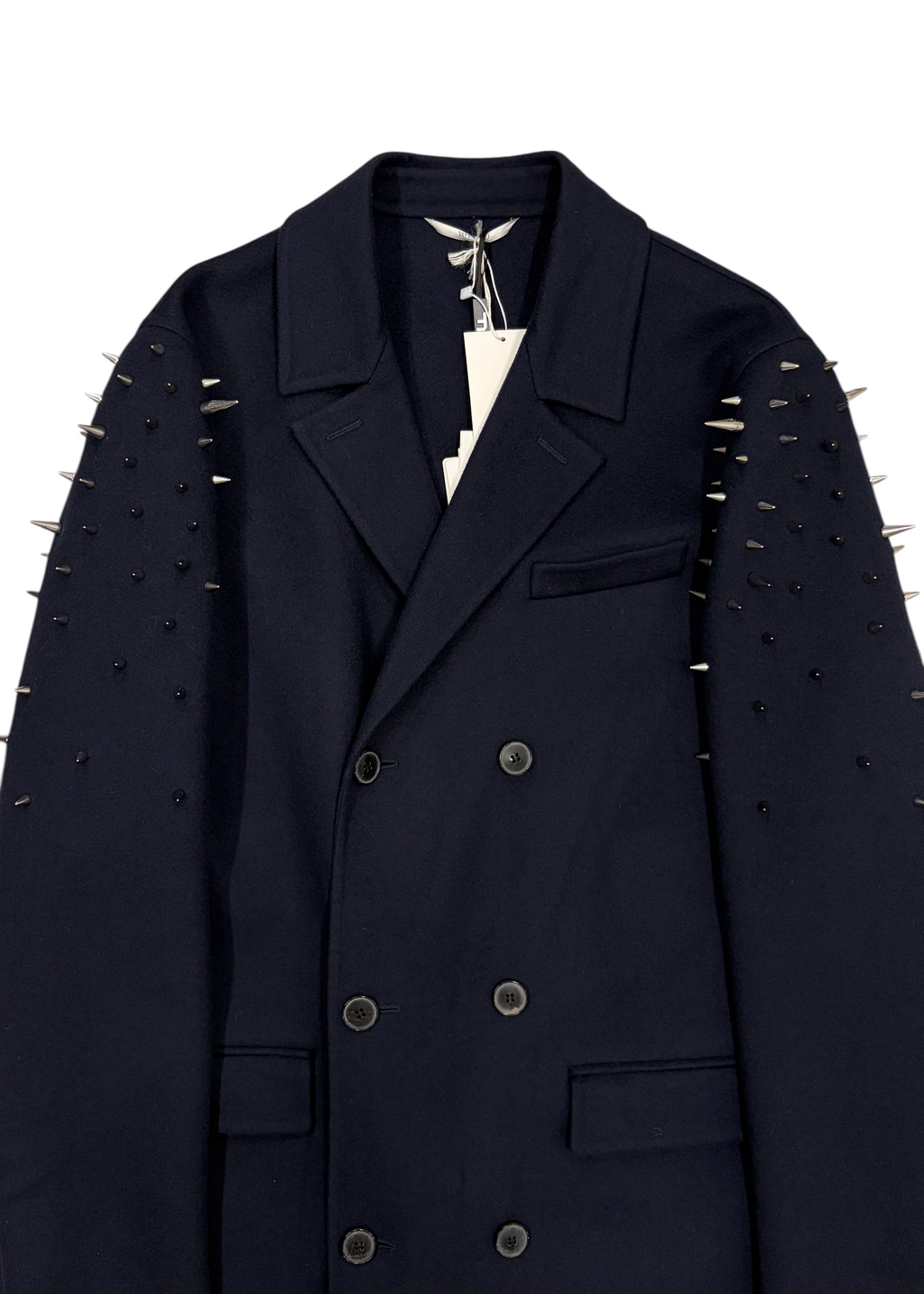 VALENTINO FALL 18 SPIKED WOOL TRENCH COAT